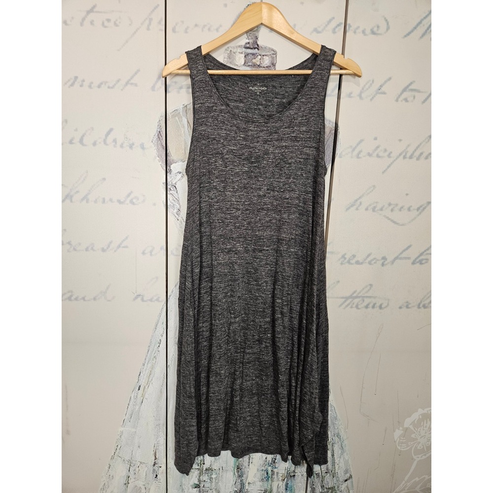Eileen Fisher Tunic Dress XS Gray 100% Organic Linen Sleeveless‎ Lagenlook